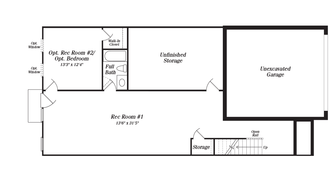 Rainier Floor Plan Basement Level by Miller & Smith in Cascades at Embrey Mill
