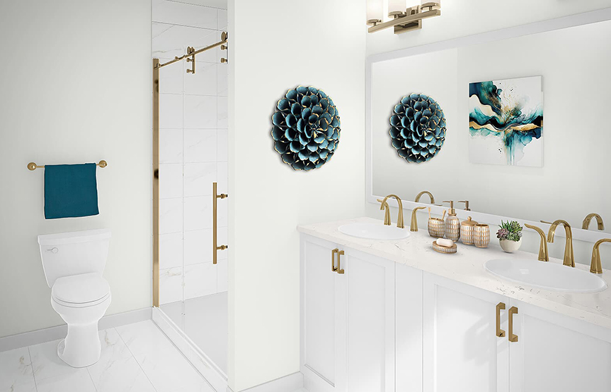 Amber primary bathroom built by Brookfield Residential at Cascades within Embrey Mill