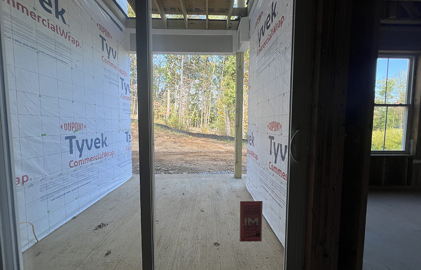 Mia outdoor living framing by Drees Homes 55+ within Embrey Mill community in Stafford, VA