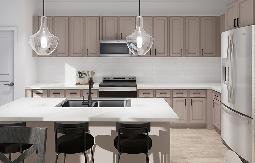 Scarlet kitchen built by Brookfield Residential at Cascades within Embrey Mill