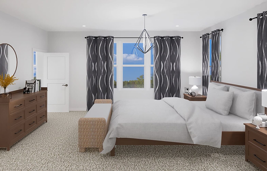 Scarlet primary bedroom built by Brookfield Residential at Cascades within Embrey Mill