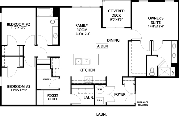 Aiden floorplan by Drees Homes 55+ within Embrey Mill community in Stafford, VA