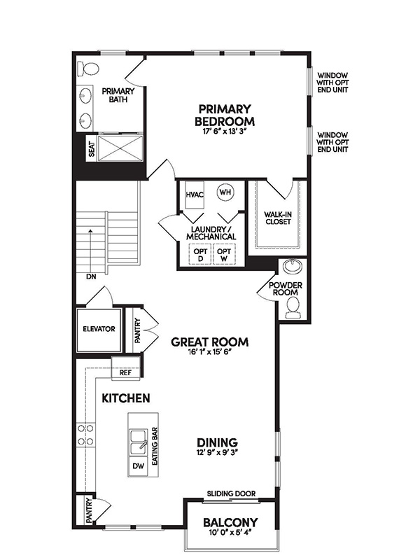 Scarlet home plan 4th floor by Brookfield Residential | Active adult Cascades community in Embrey Mill in Stafford, VA