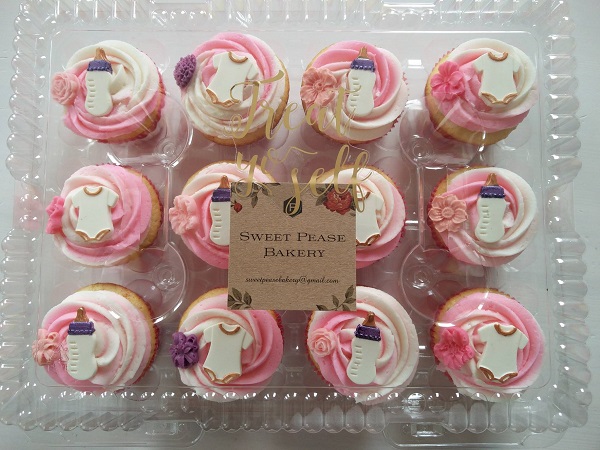 plate of cupcakes by Sweet Pease Bakery