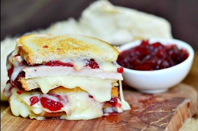 Turkey cranberry and brie grilled cheese