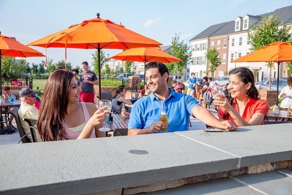 Outdoor patio area in Embrey Mill