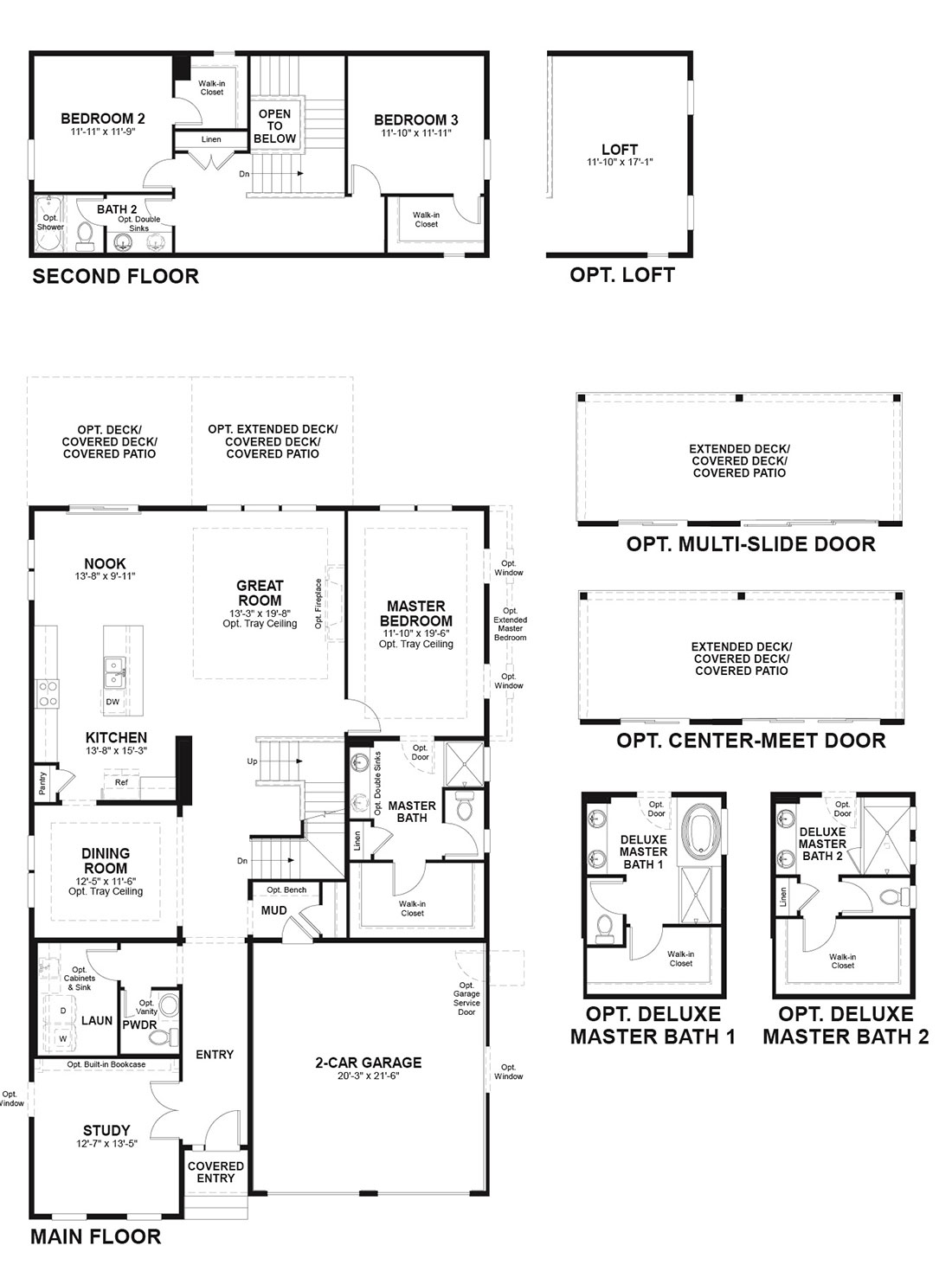 Floorplan of second floor of Richmond Amercia Avery model in Embrey Mill.