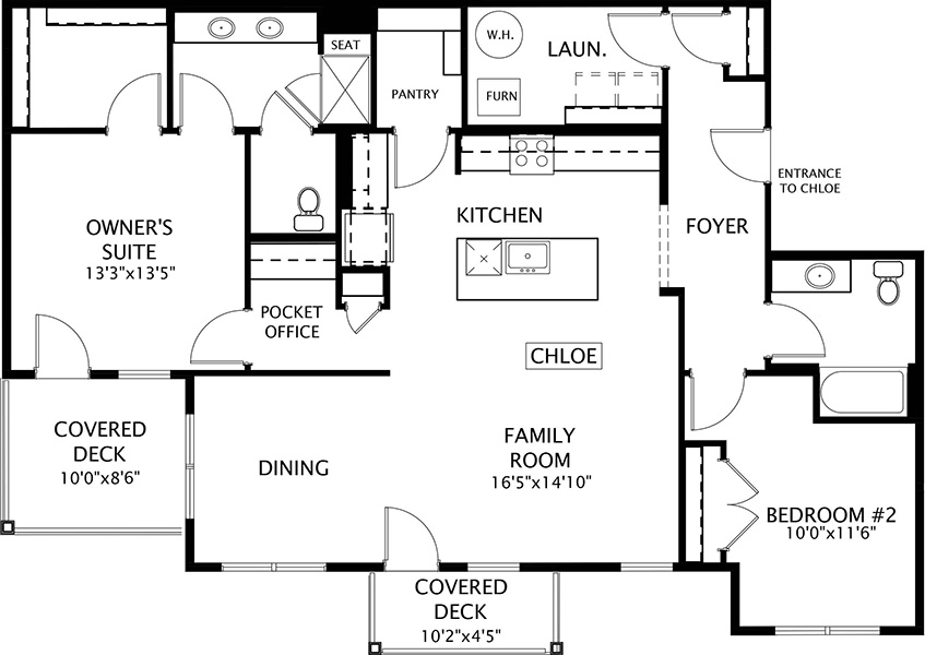 Chloe floor plan by Drees Homes in Cascades at Embrey Mill