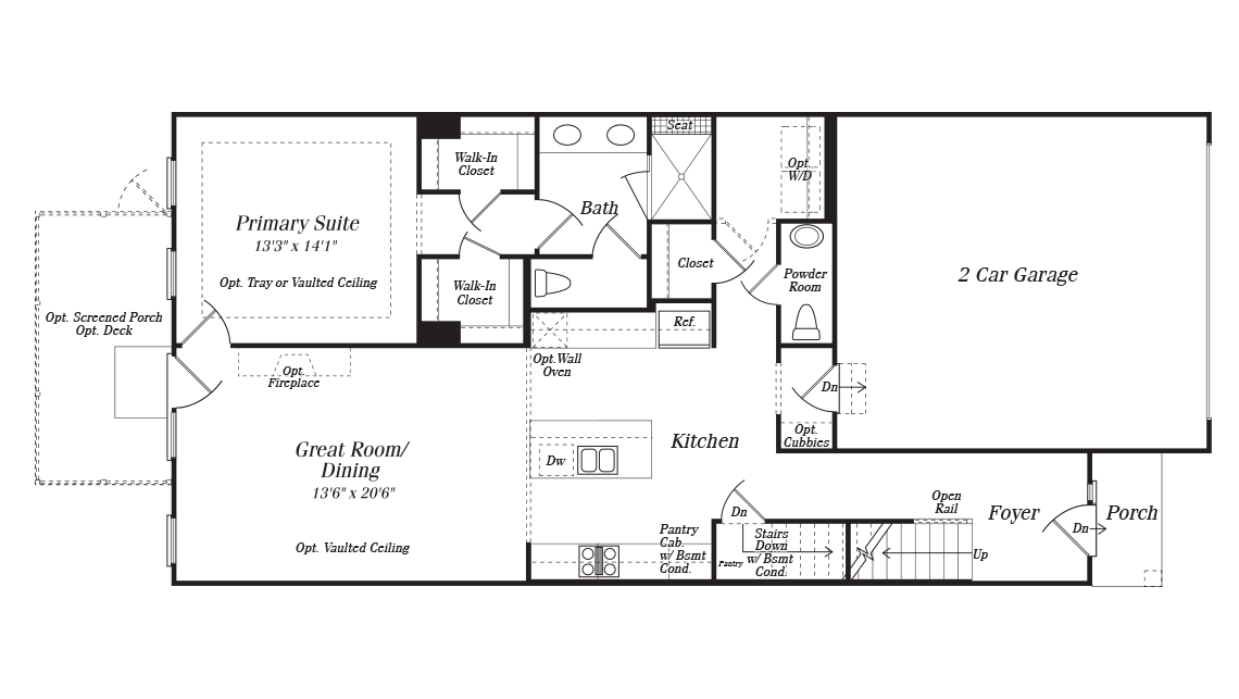 Rainier Floor Plan Main Level by Miller & Smith in Cascades at Embrey Mill