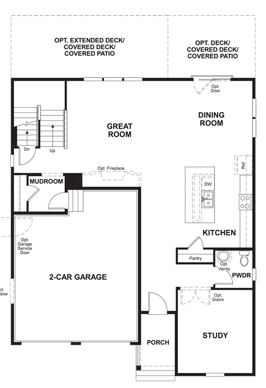 Hopewell Floor Plan by Richmond American Homes in Embrey Mill Stafford VA
