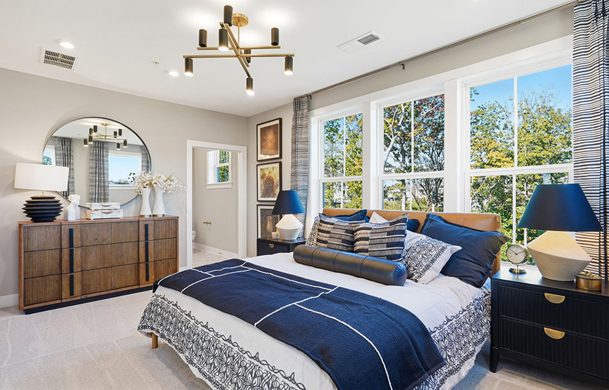 Amber primary bedroom built by Brookfield Residential at Cascades within Embrey Mill