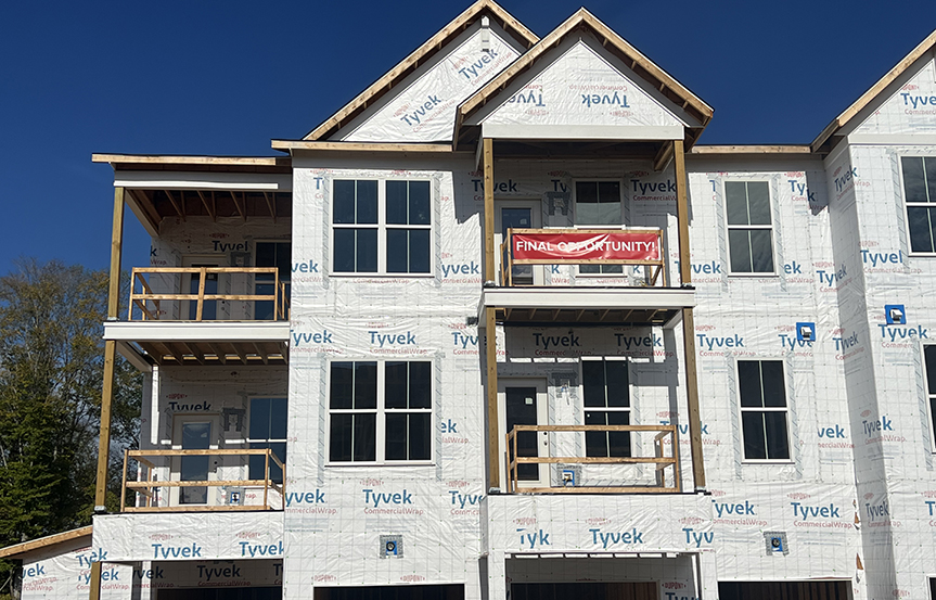 Chloe exterior framing by Drees Homes 55+ within Embrey Mill community in Stafford, VA