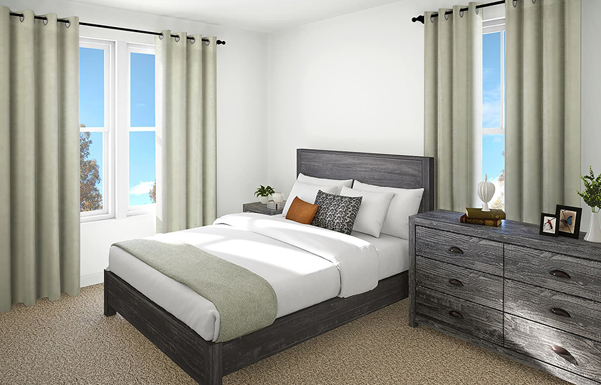 Amber secondary bedroom built by Brookfield Residential at Cascades within Embrey Mill