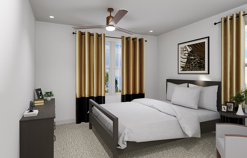 Scarlet secondary bedroom built by Brookfield Residential at Cascades within Embrey Mill