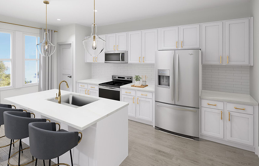 Amber kitchen built by Brookfield Residential at Cascades within Embrey Mill