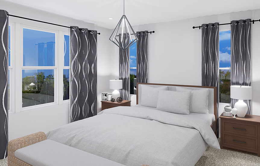 Scarlet primary bedroom built by Brookfield Residential at Cascades within Embrey Mill