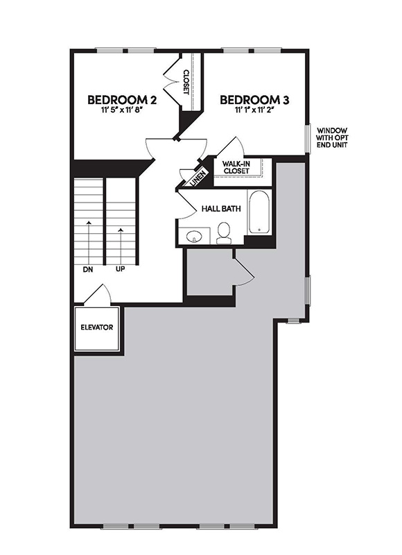 Scarlet home plan 3rd floor by Brookfield Residential | Active adult Cascades community in Embrey Mill in Stafford, VA