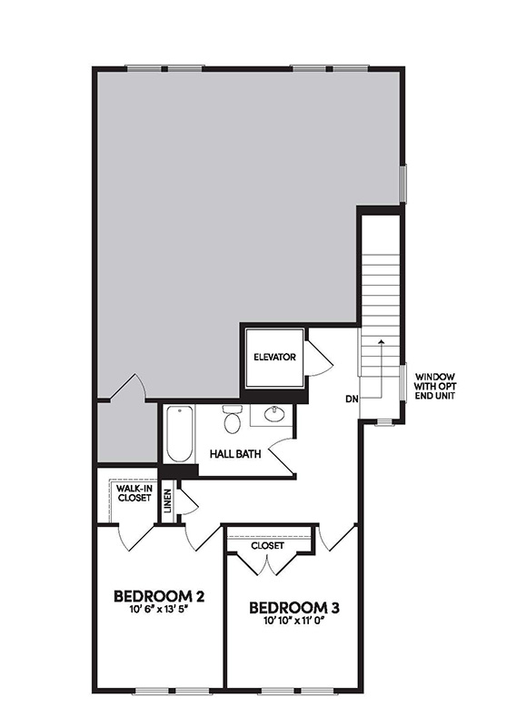 Amber home plan 3rd floor by Brookfield Residential | Active adult Cascades community in Embrey Mill in Stafford, VA