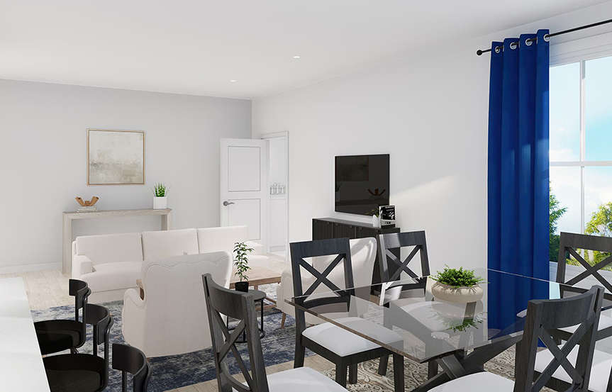 Scarlet dining room built by Brookfield Residential at Cascades within Embrey Mill